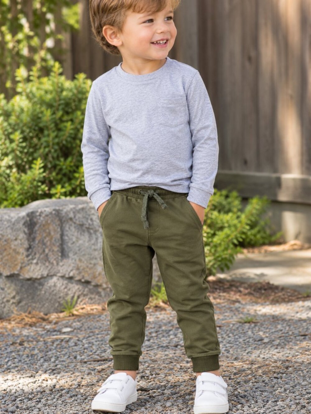 Olive Green Toddler Jogger Pants 3T Drawstring Sweatpants